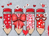 Teacher Valentine Pencil Design Custom Name - You Choose The Shirt Style