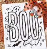 Boo With Ghost and Bow - Shirt Color Is White