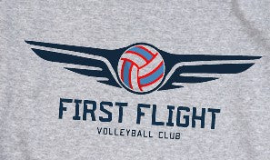 First Flight Volleyball - You Choose The Shirt Style - Shirt Color Is Gray
