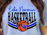 Lake Norman Basketball  - Choose From Short Sleeve, Crew Or Hooded Sweatshirt - Gray