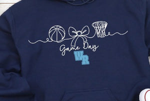 West Rowan Basketball - Choose From Short Sleeve, Crew Or Hooded Sweatshirt - Navy