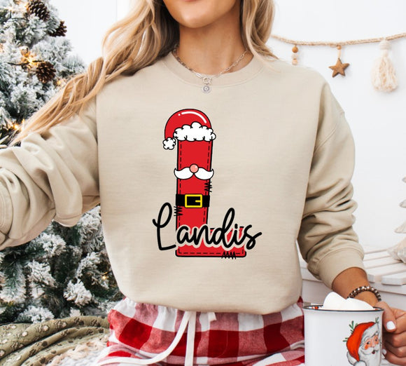 Christmas 2024 - Custom Name  - Christmas Letters - Shirt Color Is Sand - Please include your personalized request in order notes. (Copy)