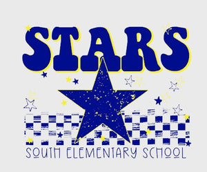 South Elementary Stars  - You Choose The Shirt Style - Gray