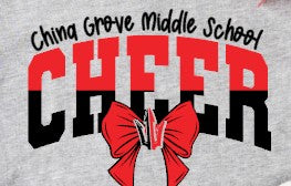 China Grove Middle Cheer - You Choose The Shirt Style - Gray