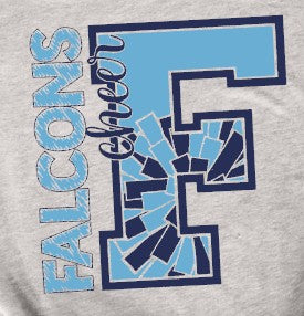 West Rowan Falcons Cheerleader - You Choose The Shirt Style - Gray