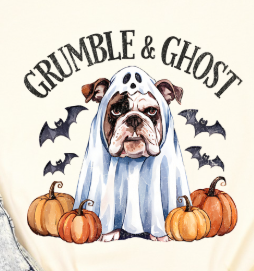 Halloween English Bull Dog -  Shirt Color Is Cream