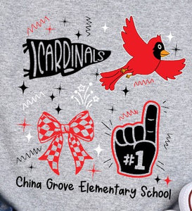 China Grove Elementary - You Choose The Shirt Style - Gray