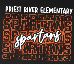 Priest River Spartans - You Choose The Shirt Style - Black