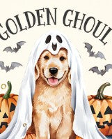 Halloween Golden Retriever Dog -  Shirt Color Is Cream
