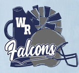 West Rowan Falcons Cheerleader - You Choose The Shirt Style - Light Blue