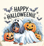 Halloween Dachshund Dog -  Shirt Color Is Cream