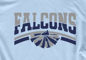 West Rowan Falcons Cheerleader - You Choose The Shirt Style - Light Blue