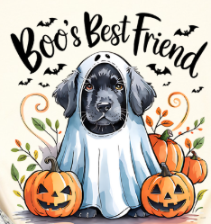 Halloween Black Lab Dog -  Shirt Color Is Cream