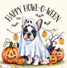 Halloween Frenchie Dog -  Shirt Color Is Cream