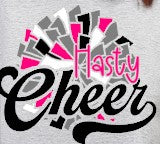 Hasty Cheerleading - You Choose The Shirt Style - Shirt Color Is Gray