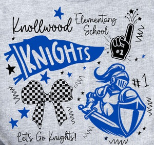 Knollwood Elementary - You Choose The Shirt Style - Gray