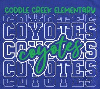 Coddle Creek Elementary  - You Choose The Shirt Style - Shirt Color Is Royal