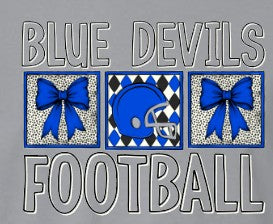 Mooresville Blue Devils Football  - You Choose The Shirt Style - Gray