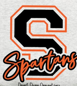 Priest River Spartans - You Choose The Shirt Style - Gray