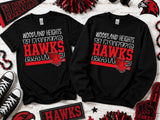 Woodland Heights Elementary Hawks - You Choose The Shirt Style - Shirt Color Is Black