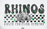 Ripley Rhinos Christian - You Choose The Shirt Style - Shirt Color is White