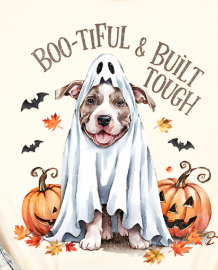 Halloween Pit Bull Dog -  Shirt Color Is Cream