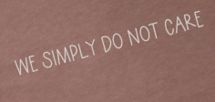 We Do Not Care - Shirt Color Is Heather Brown - You Choose The Shirt Style