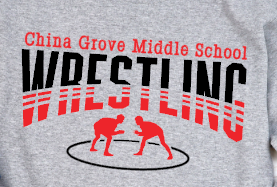 China Grove Middle Wrestling - You Choose The Shirt Style - Gray
