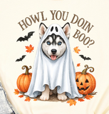 Halloween Husky Dog -  Shirt Color Is Cream