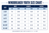 West Rowan Windbreaker - Light Blue Leopard With Navy Stripe - Navy WR Chest Logo