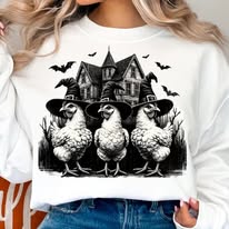 Spooky Chicken Witch - Shirt Color Is Cream