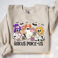 Hocus Poke Us - Nurse  - Shirt Color Is Cream