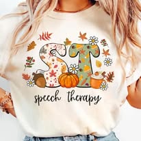 Speech Therapy Fall - Shirt Color Is Cream