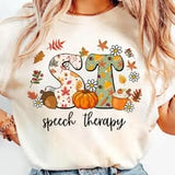 Speech Therapy Fall - Shirt Color Is Cream