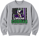 Carolina Cobras Softball ~ You Choose The Shirt Style - Shirt Color Is Gray