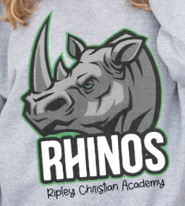 Ripley Rhinos Christian - You Choose The Shirt Style - Shirt Color is Gray