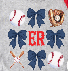 East Rowan Baseball - You Choose The Shirt Style - Shirt Color Is Gray