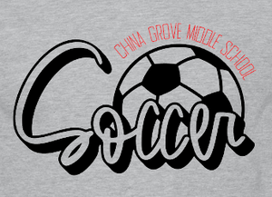 China Grove Middle Soccer - You Choose The Shirt Style - Gray