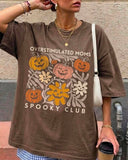 Overstimulated Moms Spooky Club - Shirt Color Is Brown