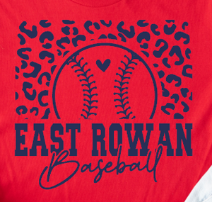 East Rowan Baseball - You Choose The Shirt Style - Shirt Color Is Red