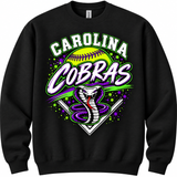 Carolina Cobras Softball ~ You Choose The Shirt Style - Shirt Color Is Black