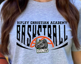 Ripley Rhinos Christian - You Choose The Shirt Style - Shirt Color is Gray