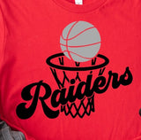 Raiders Basketball  - You Choose The Shirt Style - Red