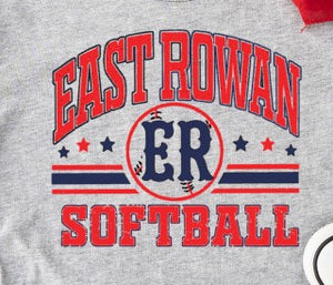East Rowan Softball - You Choose The Shirt Style - Shirt Color Is Gray