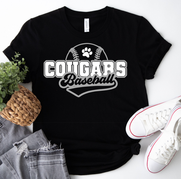 Cougars Baseball  - Shirt Color Is Black
