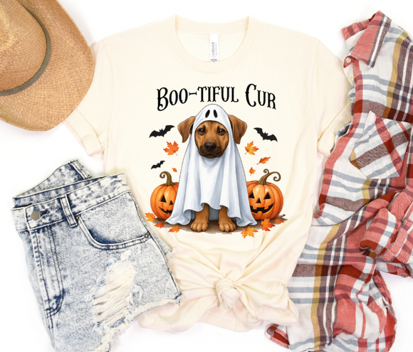 Halloween Black Mouth Curr Dog -  Shirt Color Is Cream
