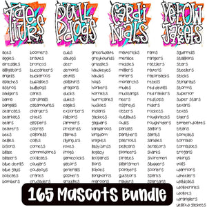 Mascot Graphic - You Choose The Shirt Style & 165 Mascot Names To Choose From