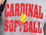 Cardinals Softball - You Choose the Shirt Style - Shirt Color Is Gray
