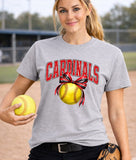 Cardinals Softball - You Choose the Shirt Style - Shirt Color Is Gray