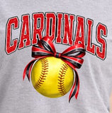 Cardinals Softball - You Choose the Shirt Style - Shirt Color Is Gray